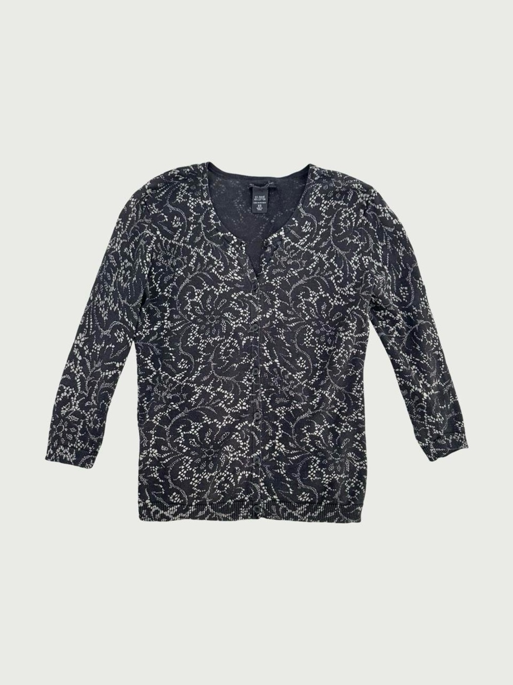 Lace Print 3/4 Sleeve Cardigan